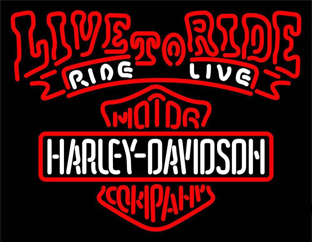HD Eagle Live To Ride Neon Sign